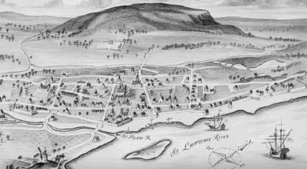 Un plan de la colonie de Ville-Marie en 1642