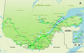 Une carte de la Route verte du Québec