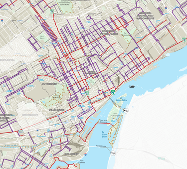 Carte des pistes déneigées en 2021 : beaucoup plus de voies cyclables y sont.